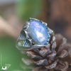 Bague "Thalwen" Labradorite en Argent 925, ajustable - pièce unique - Illustrations & Bijoux fantaisie ClairObscur Art