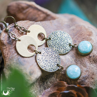 Boucles d'Oreilles "Sundala" Amazonite - Illustrations & Bijoux fantaisie ClairObscur Art