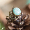 [Vente flash ]Bague elfique "Elwing" Amazonite - Illustrations & Bijoux fantaisie ClairObscur Art