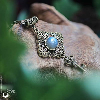 Collier "Le Secret" Labradorite, personnalisable - Illustrations & Bijoux fantaisie ClairObscur Art